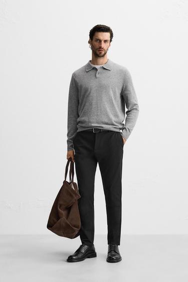 SLIM FIT COMFORT TROUSERS - Black by Zara