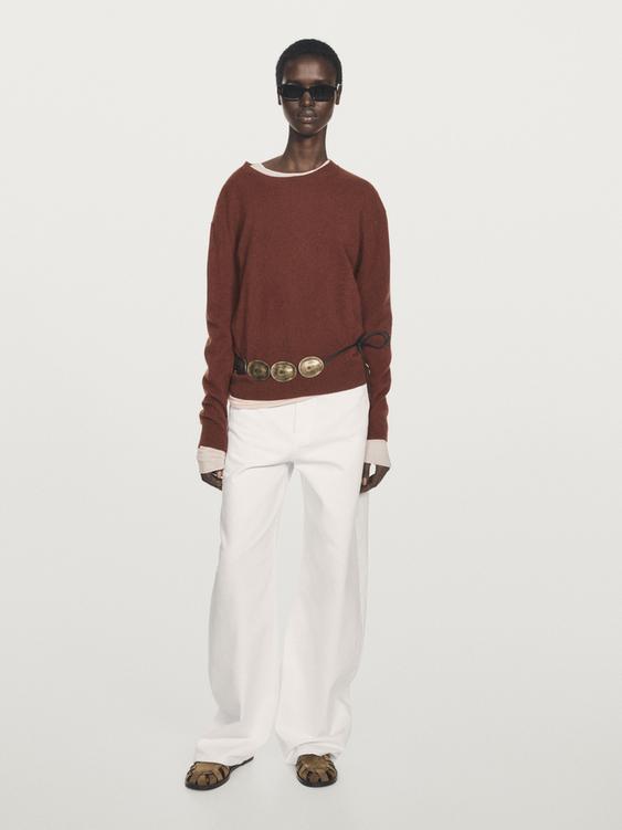 Crew neck cashmere sweater