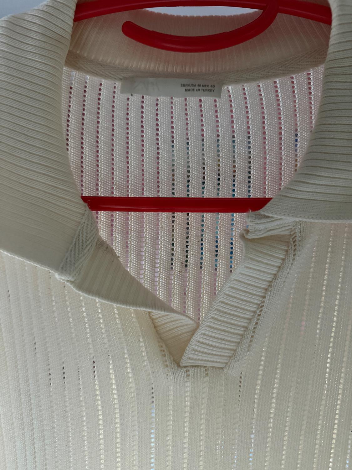 KNITTED OPENWORK POLO SHIRT - Image 3