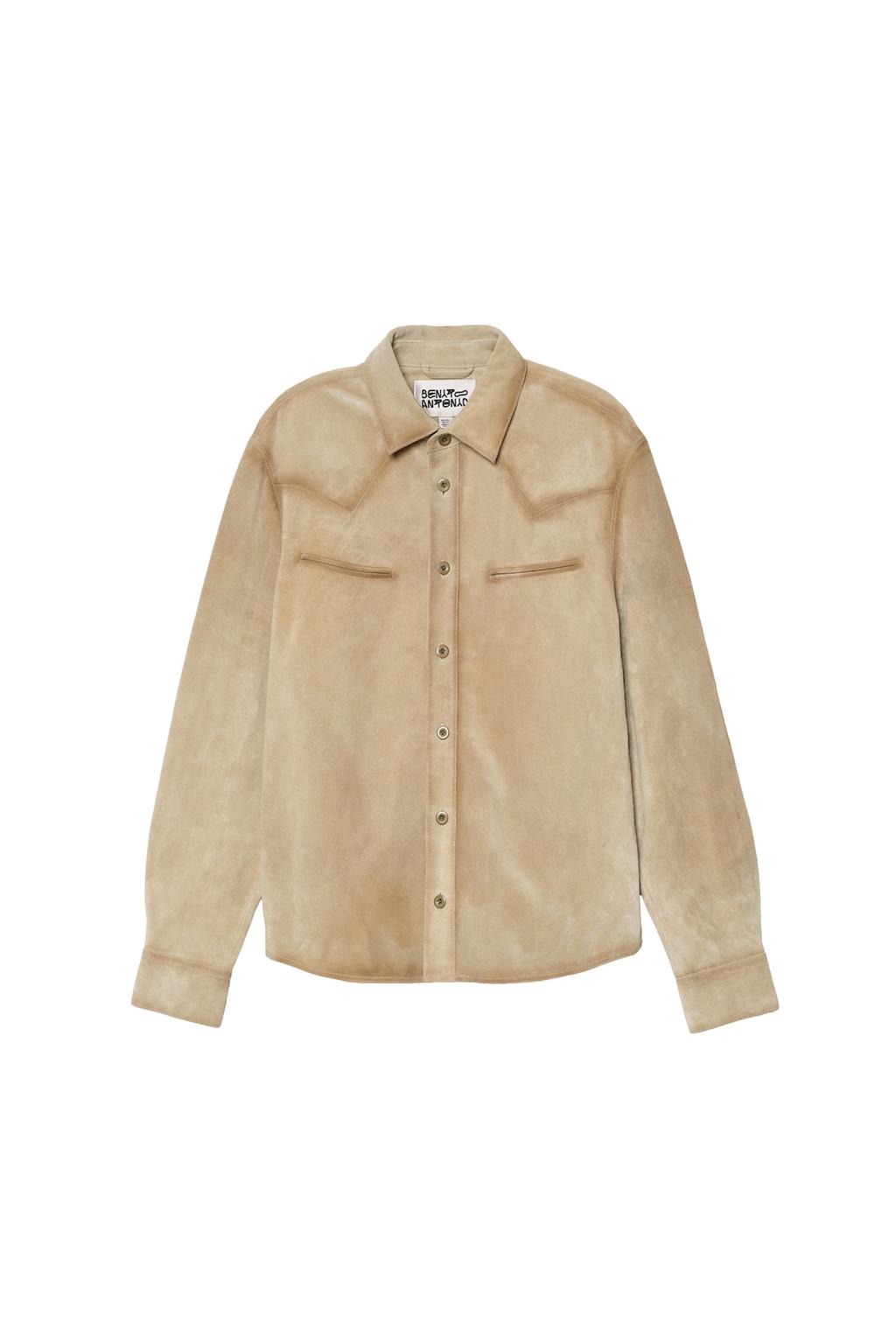 REGULAR FIT SUEDE LEATHER OVERSHIRT