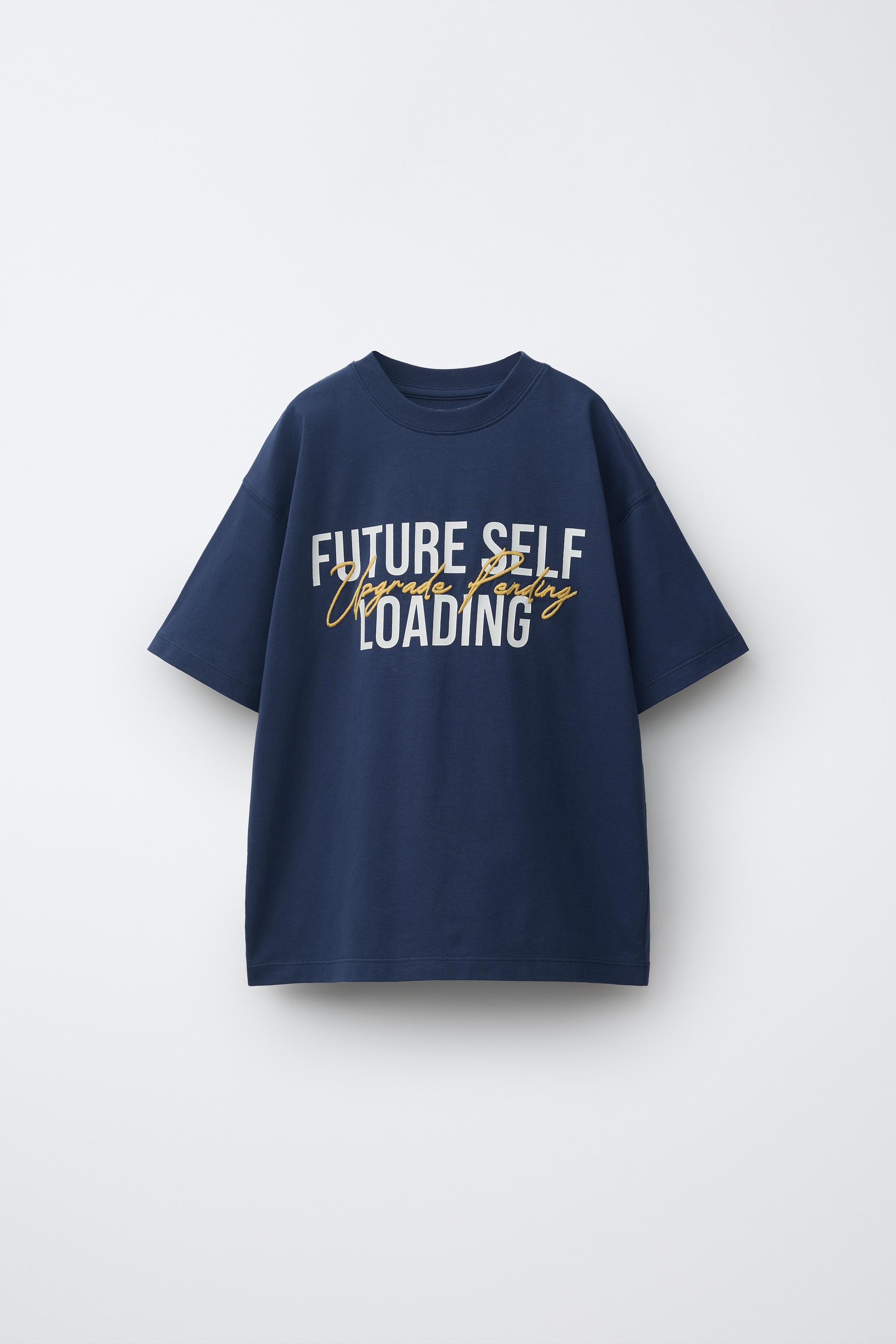 SLOGAN PRINT T-SHIRT - Navy blue | ZARA South Africa