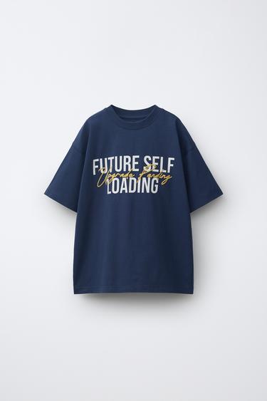 CAMISETA ESTAMPADO TEXTO - Marino de Zara