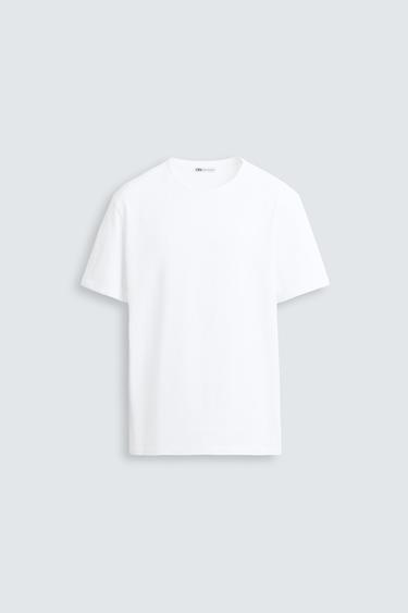 T-SHIRT SLIM FIT BASIQUE - Blanc de Zara