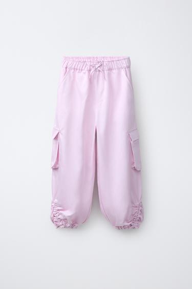 GATHERED BARREL TROUSERS - Pink by Zara
