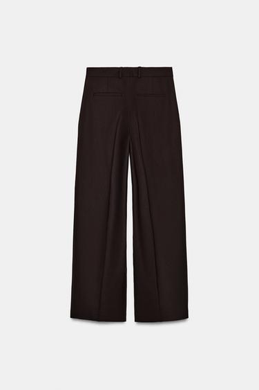 PANTALON DROIT À PINCES - Marron de Zara - Image 5
