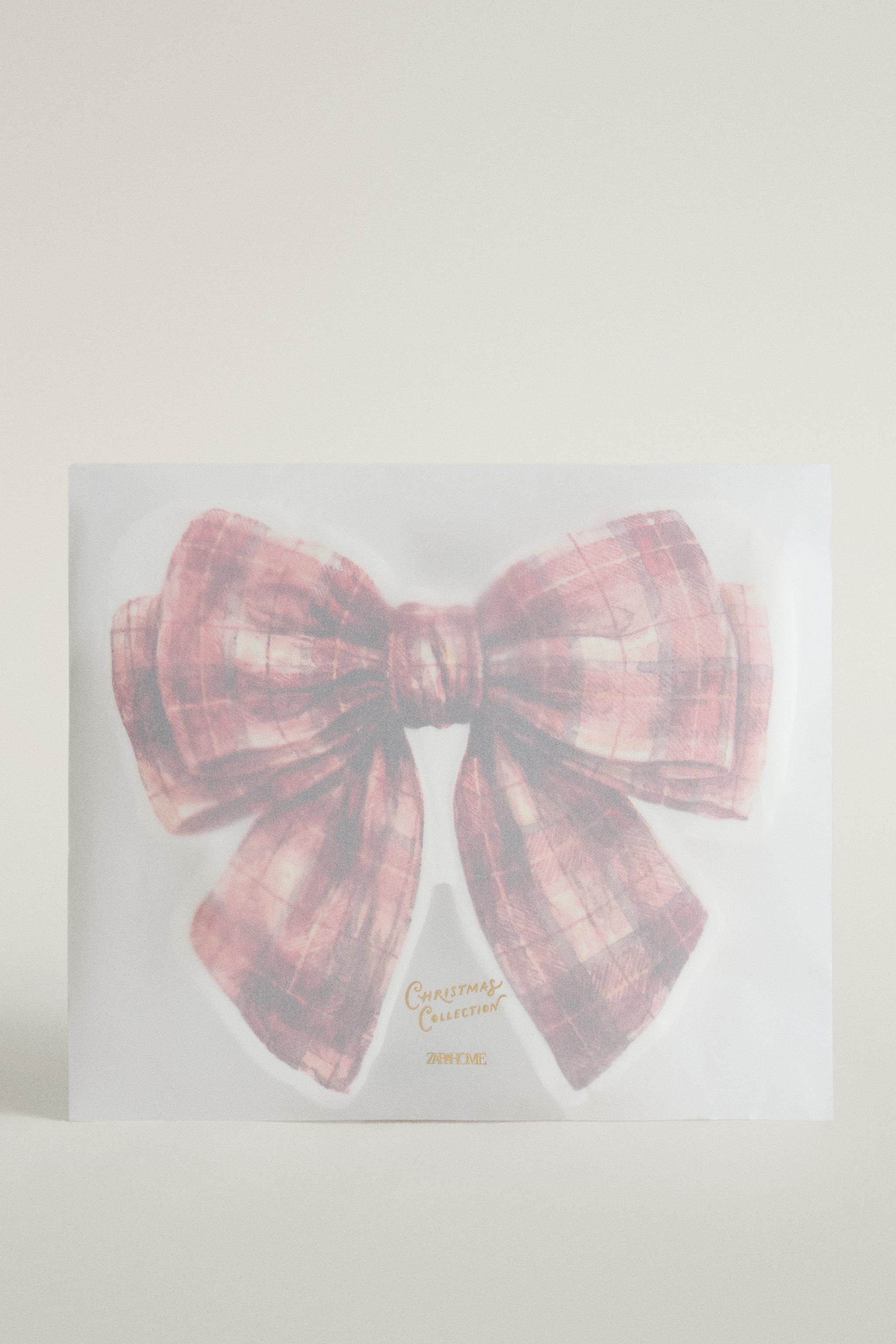 PACK SERVIETTES DE TABLE PAPIER NŒUD NOËL (LOT DE 20)