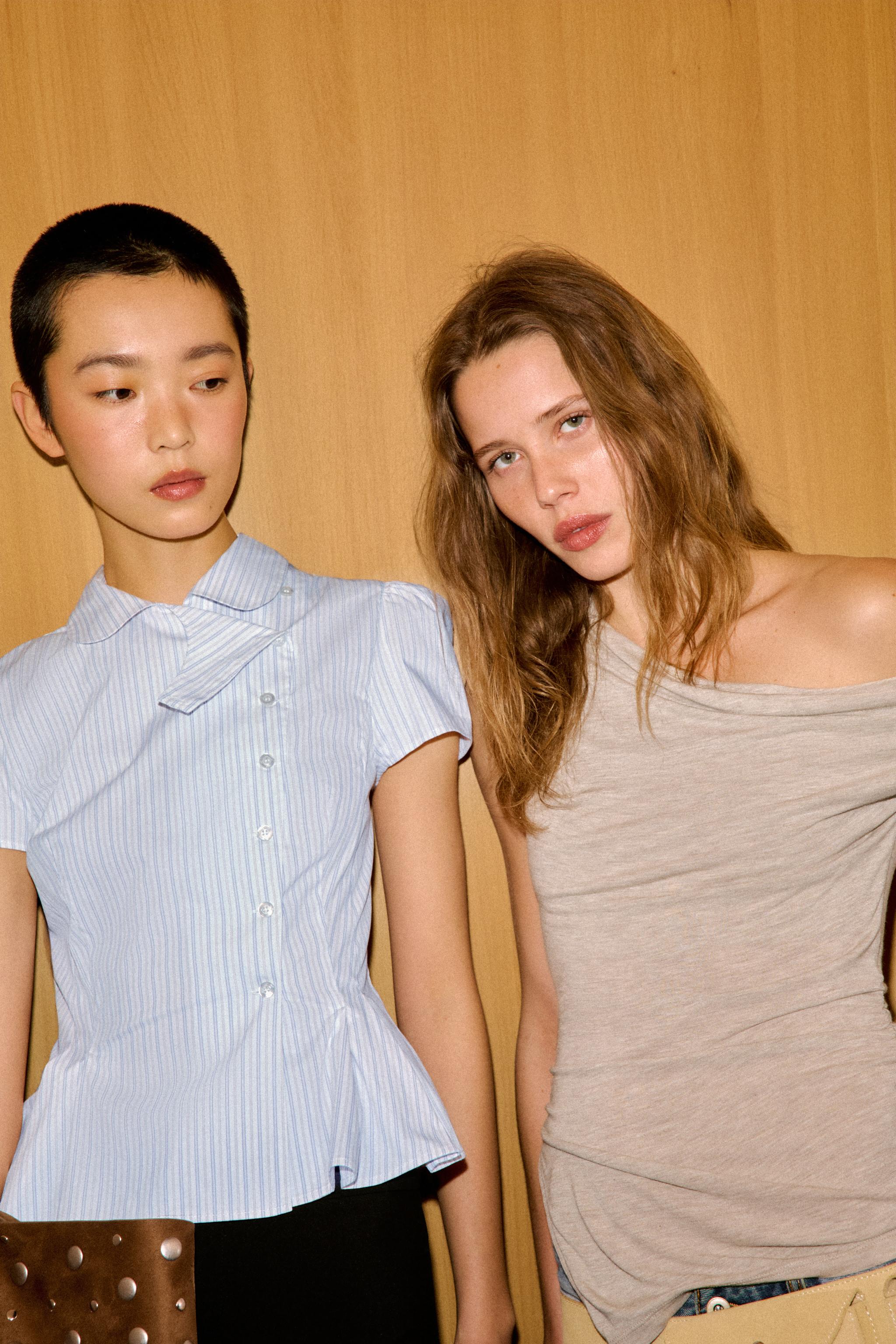 DRAPED ASYMMETRIC TOP - Sand / Marl | ZARA Ireland