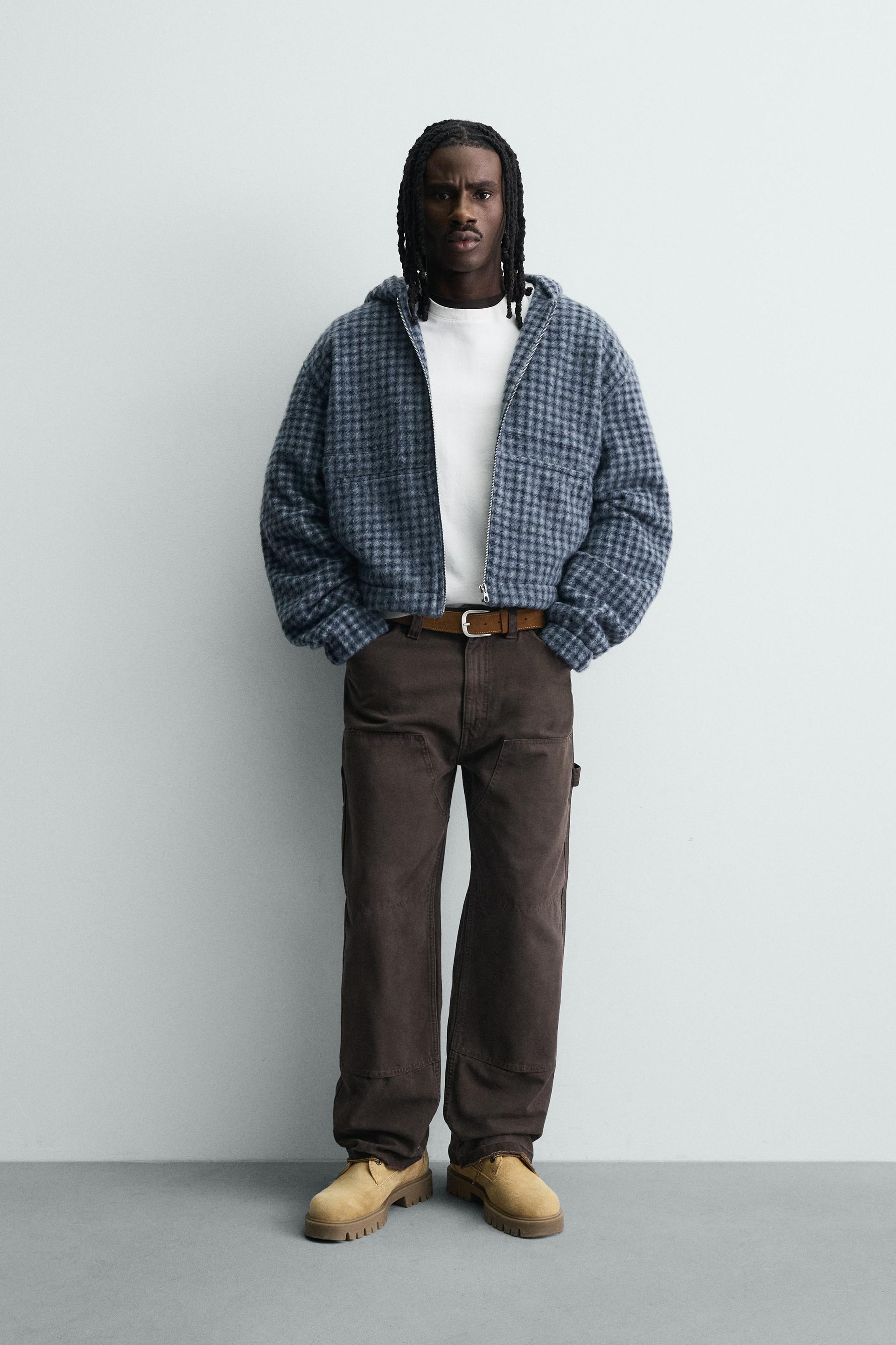 Hooded Embroidered Check Overshirt