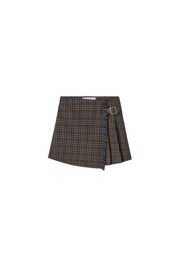 FRAYED SKIRT WITH BUCKLE