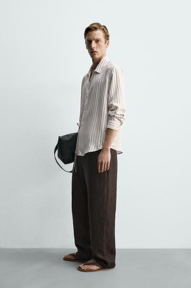 FLOWING STRIPED SHIRT WITH BOW - White by Zara - Image 3