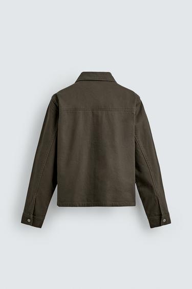 SURCHEMISE REGULAR FIT ZIPPÉE - Marron de Zara - Image 8