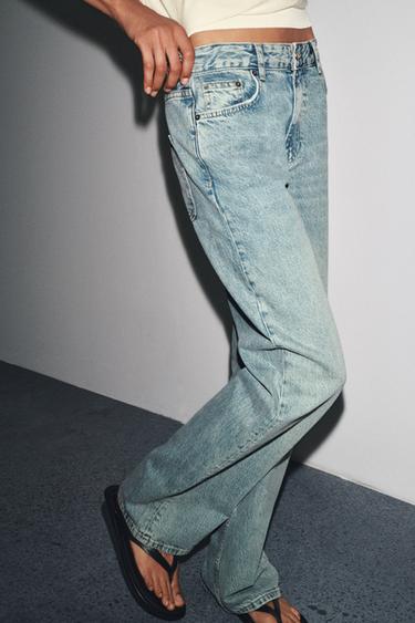 ZW COLLECTION RELAXED MID-WAIST JEANS - Light blue by Zara - Image 4
