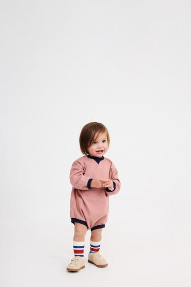 CONTRAST SWEATSHIRT BODYSUIT - Pink by Zara