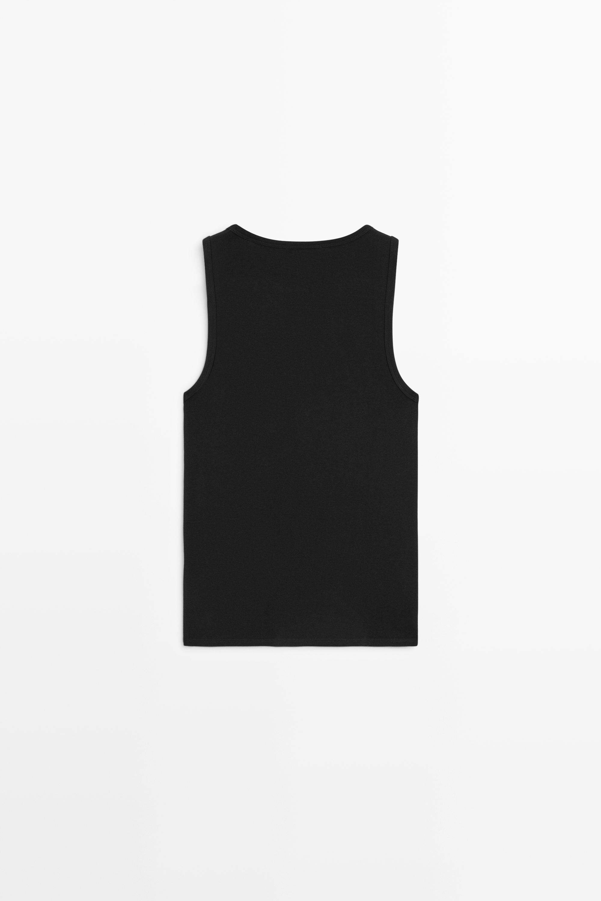 Cotton blend square neck top