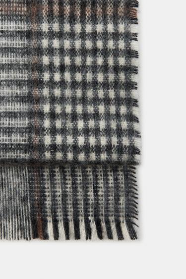 CHECK SCARF - Grey by Zara - Image 6