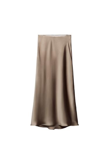SATIN MIDI SKIRT