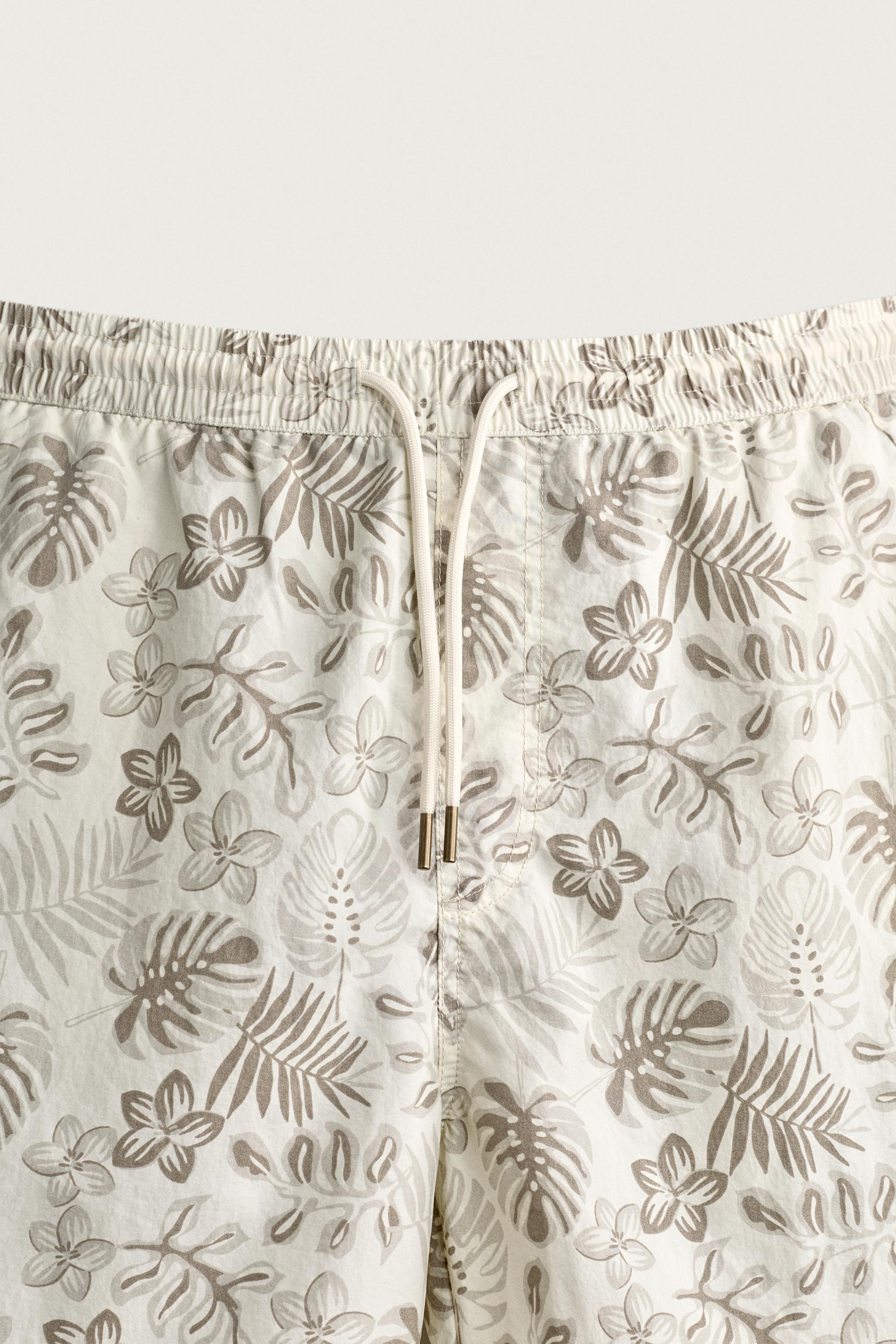 LONG FLORAL PRINT SWIM SHORTS