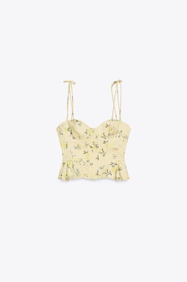 FLORAL POPLIN TOP - yellow by Zara - Image 2