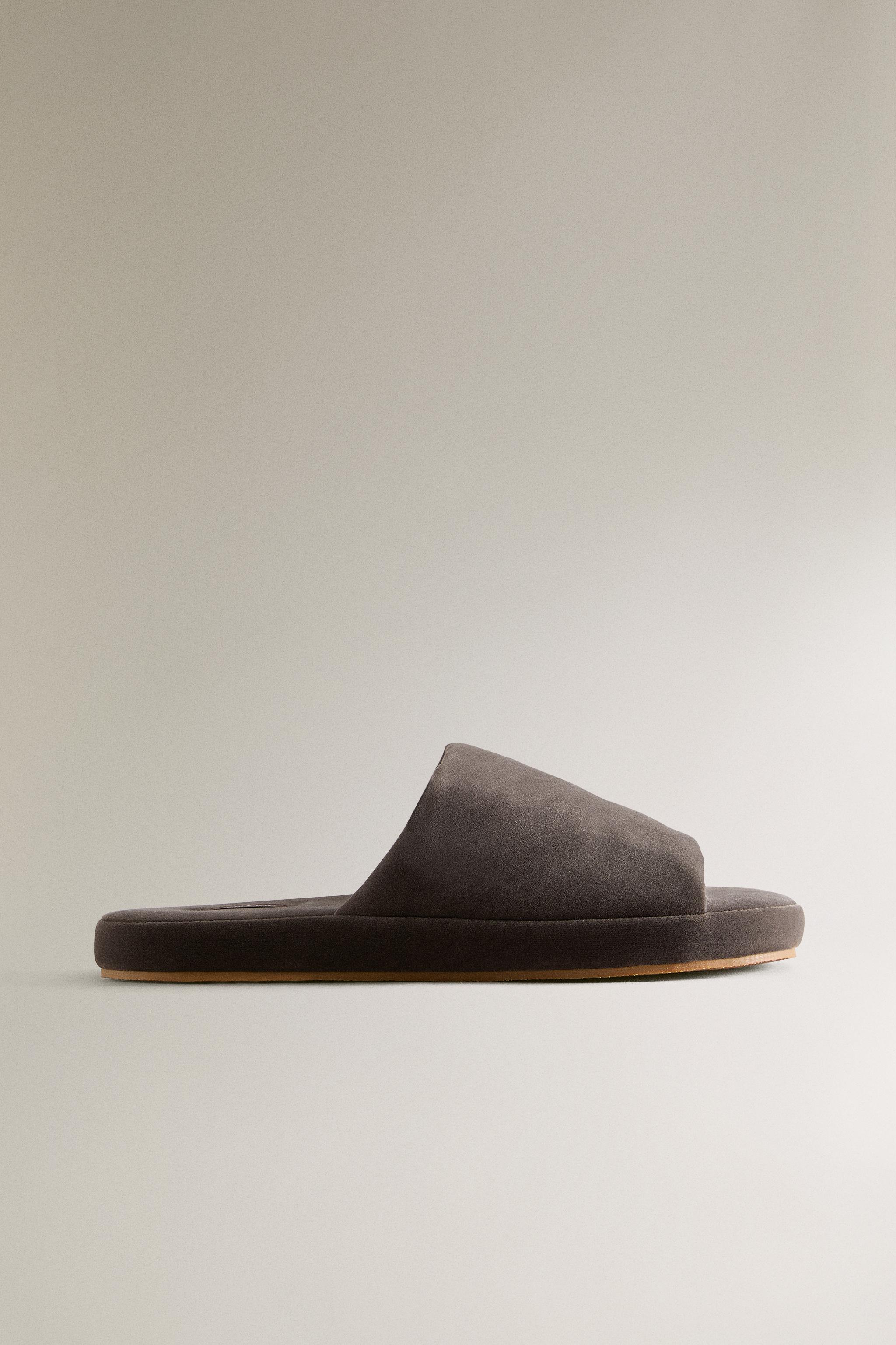 VELVET FLATFORM SLIDERS