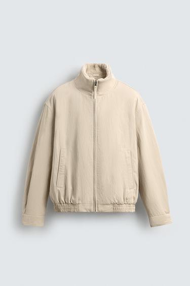 Zara COMBINATION TECHNICAL JACKET - Beige