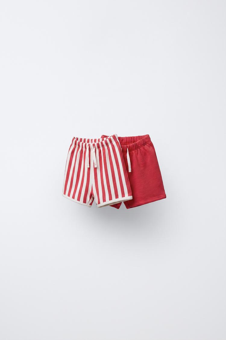 Pack dos bermudas lisa y rayas