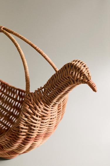 RATTAN HAMPER WITH HANDLE - Light beige by Zara - Image 3