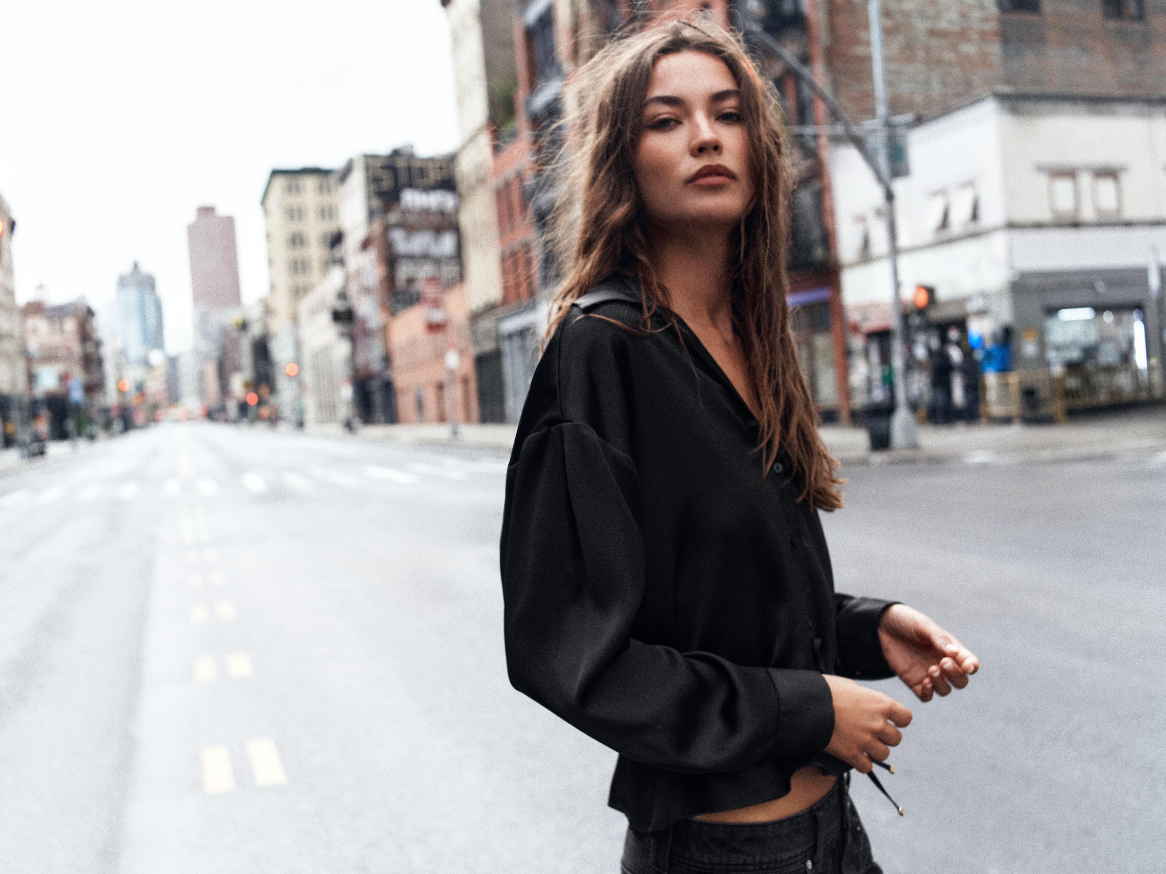 Satin Belted Shirt by Zara
