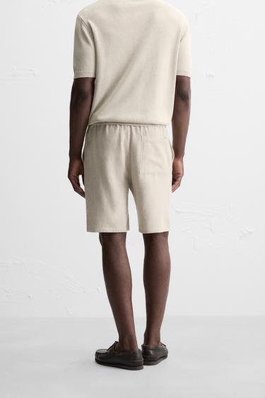 BERMUDA AVEC LIN - Beige clair de Zara - Image 2