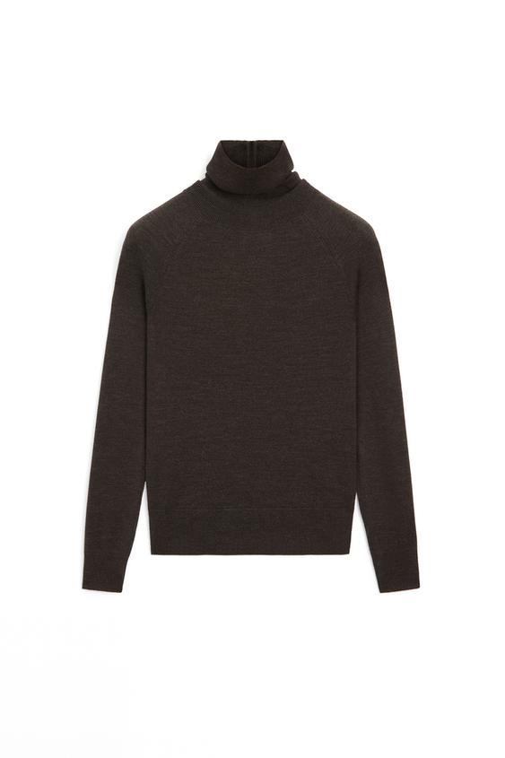 Zara 100% wool button-detail knit sweater - LIMITED EDITION - Chocolate - Image 0