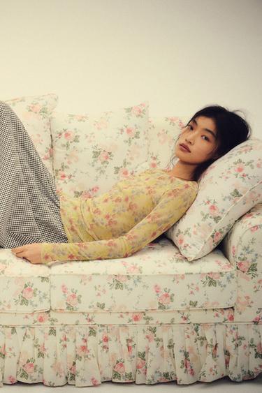 Zara 花卉印花針織上衣 - 多色