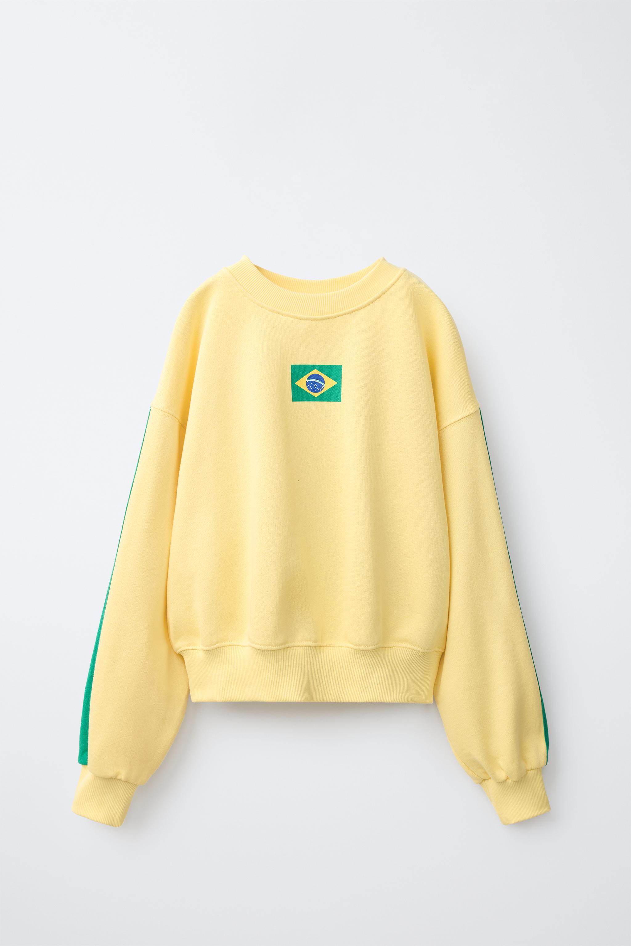 BRAZIL PRINT SWEATSHIRT — Yellow