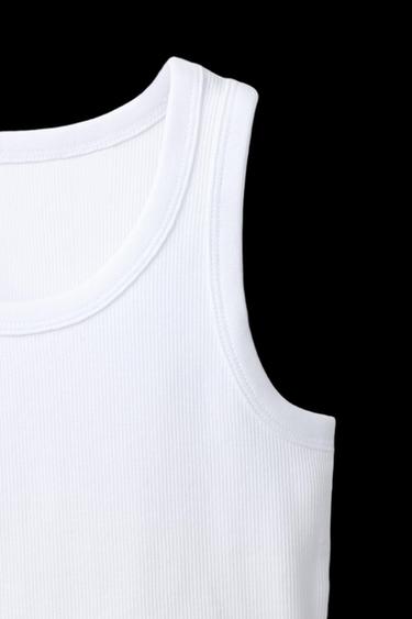 CAMISETA RIB NADADORA - Blanco de Zara