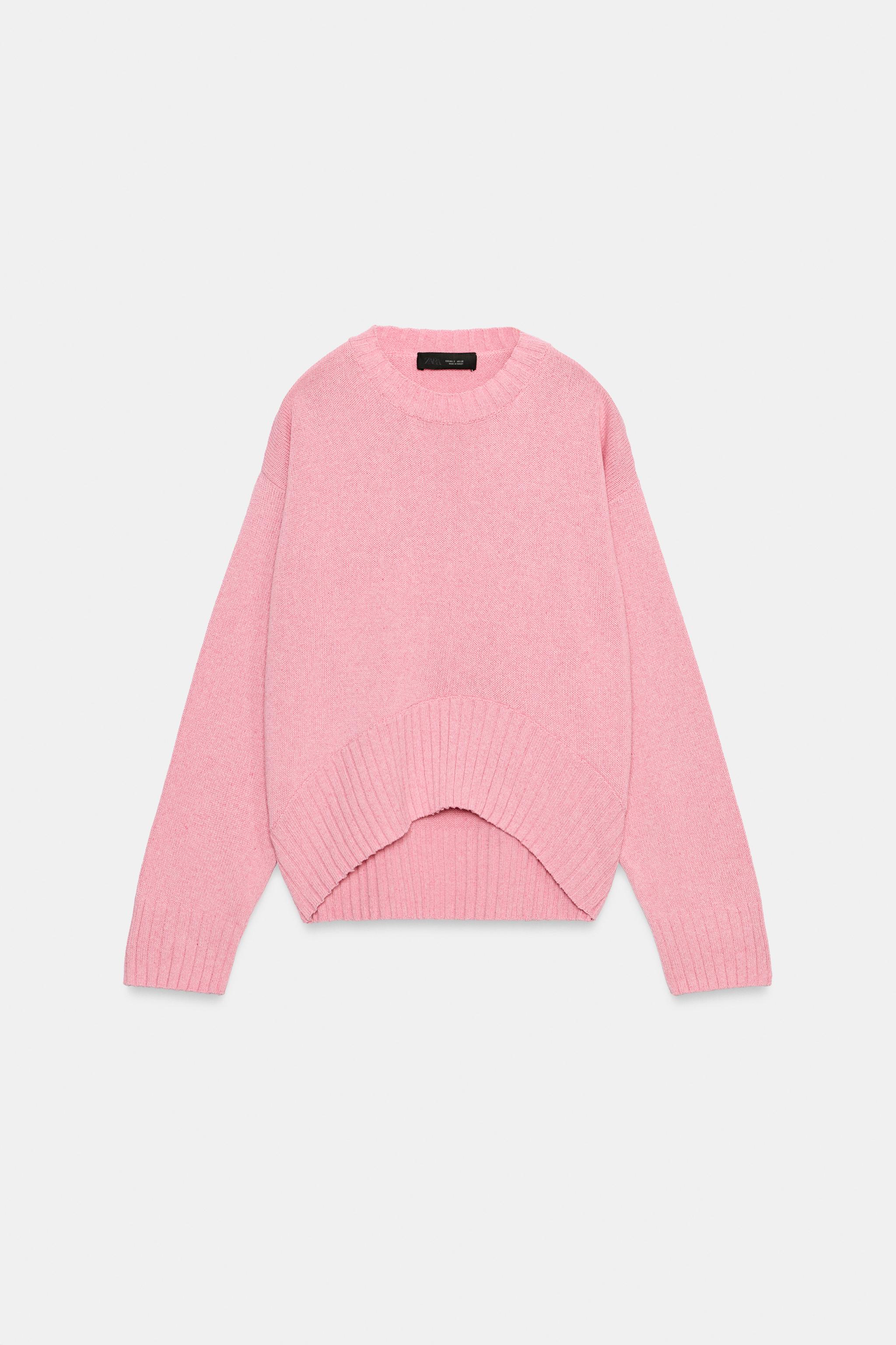 アシンメトリーヘムニットセーター - ピンク | ZARA Japan / 日本