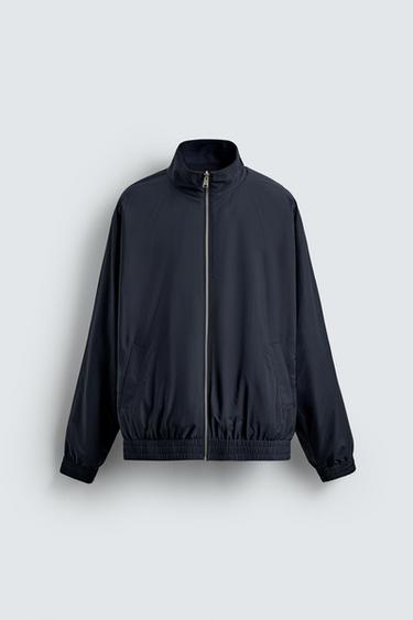 REVERSIBLE WOOL - CASHMERE BOMBER JACKET - Dark navy by Zara
