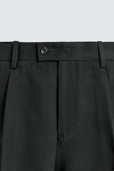 WOOL BLEND SUIT TROUSERS - Dark green by Zara - Image 6