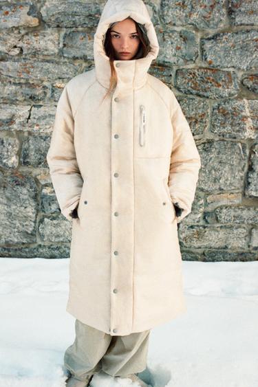 WATER RESISTANT & WINDPROOF 롱 코트 X AND WANDER® - Zara 파스텔 로즈