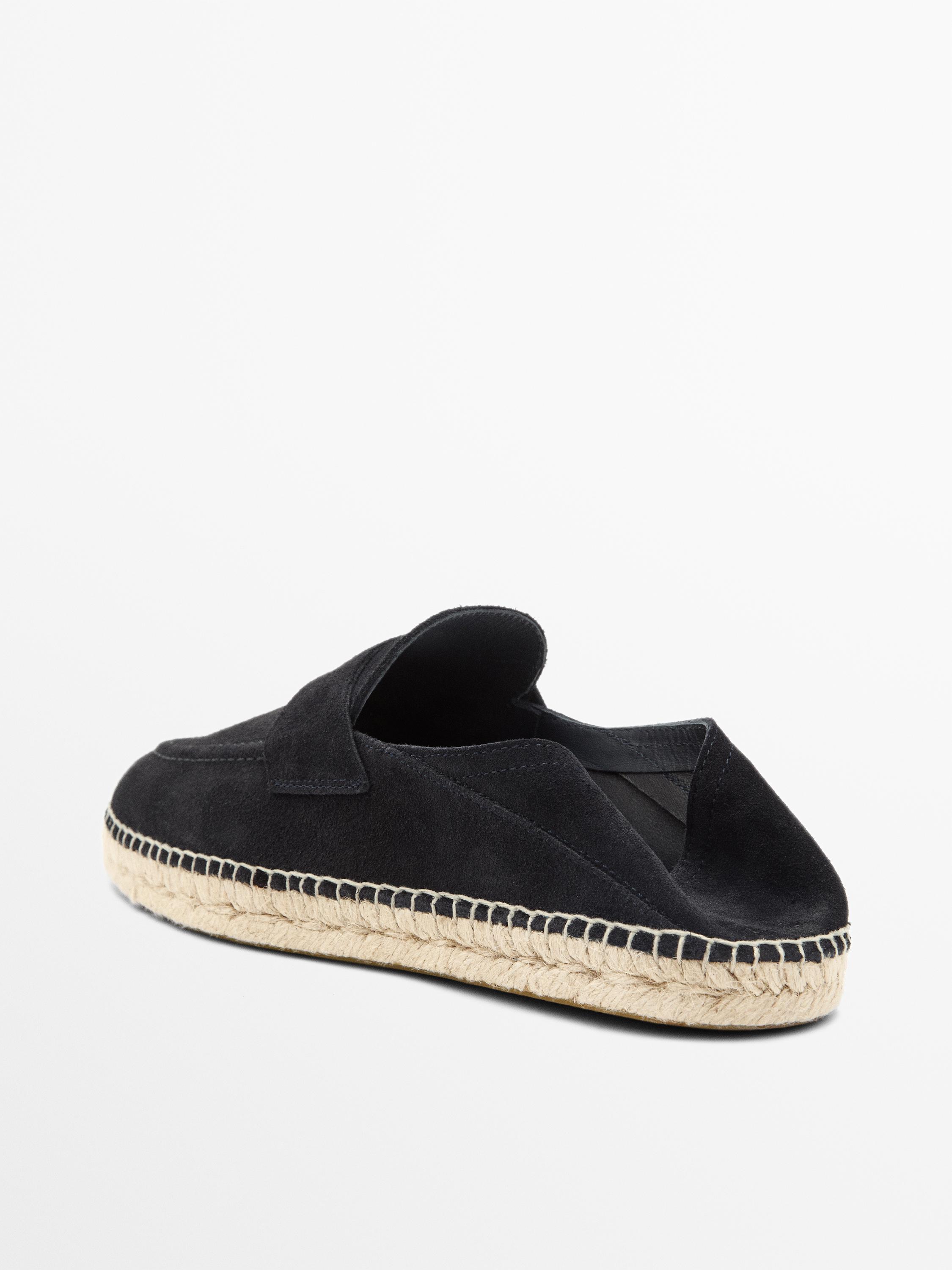 Espadrille pièce croûte de cuir