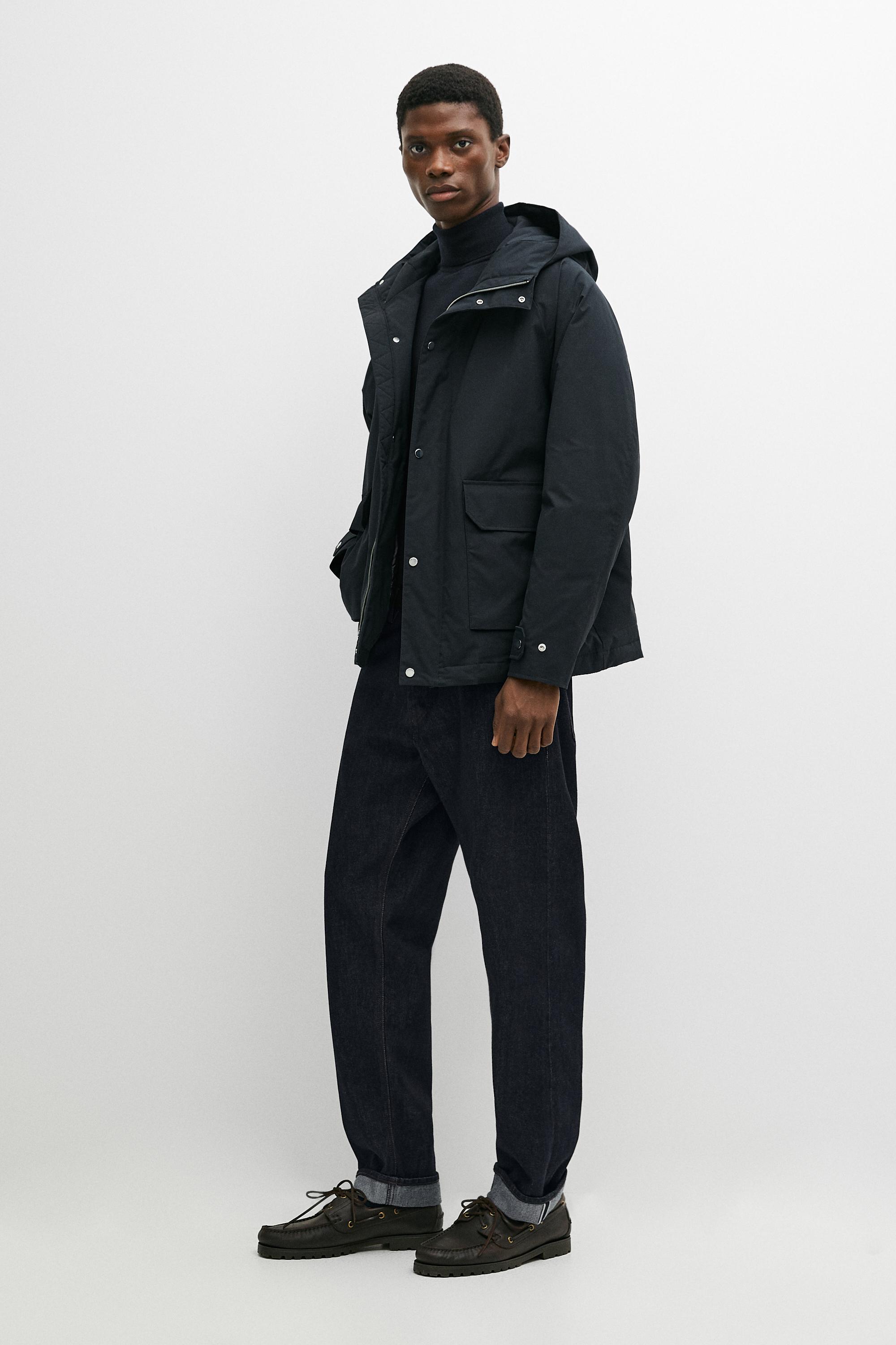 Short quilted parka with pocket details - Navy blue | ZARA United