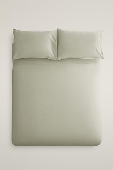 REVERSIBLE STRIPED DUVET COVER - Green by Zara