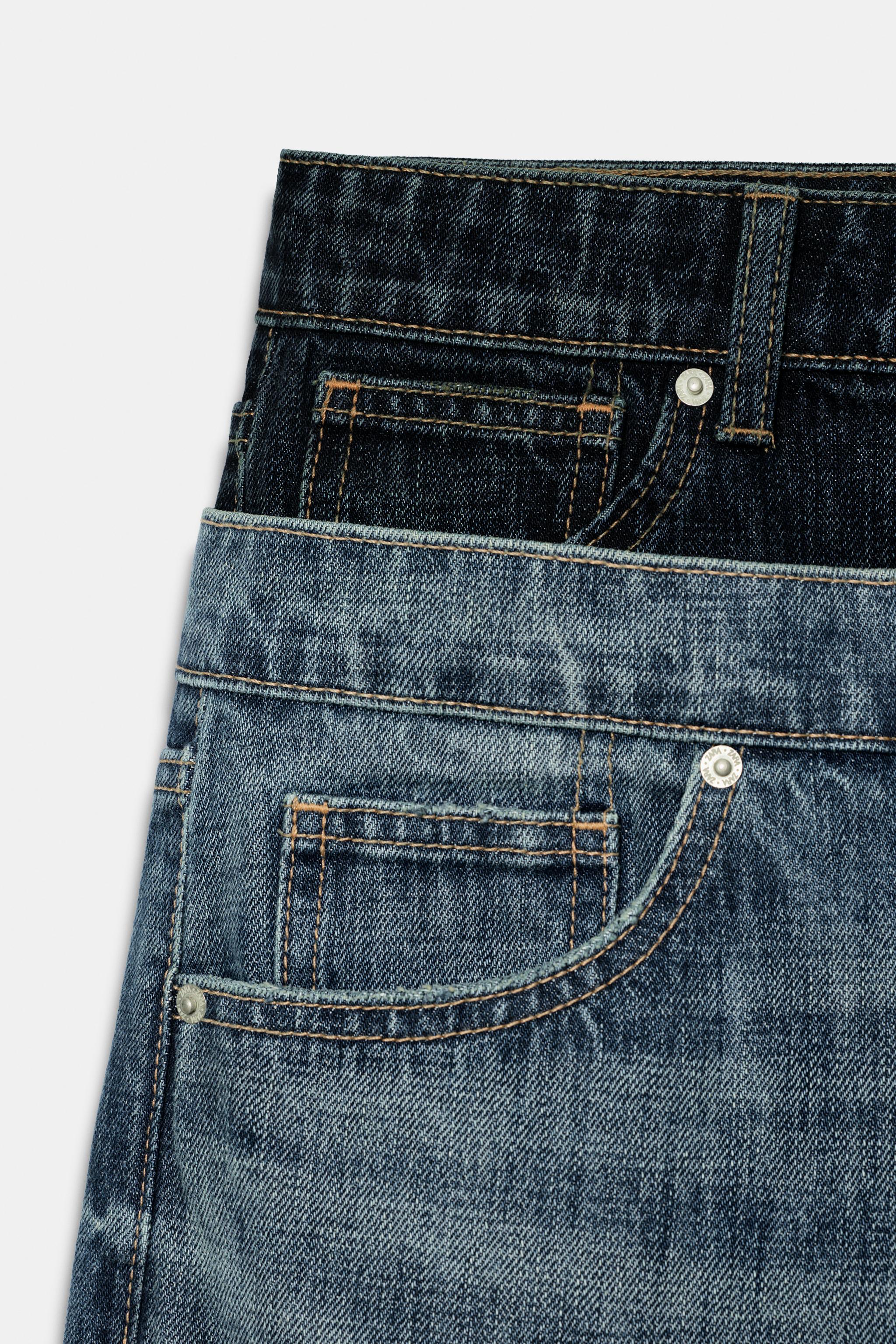 TRF LOOSE FOLDED LOW-RISE JEANS WITH DOUBLE WAISTBAND