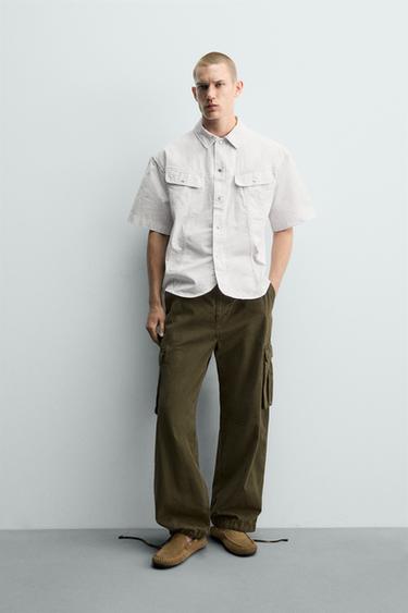 Zara WASHED BOXY FIT OVERSHIRT - Oyster-white - Image 0