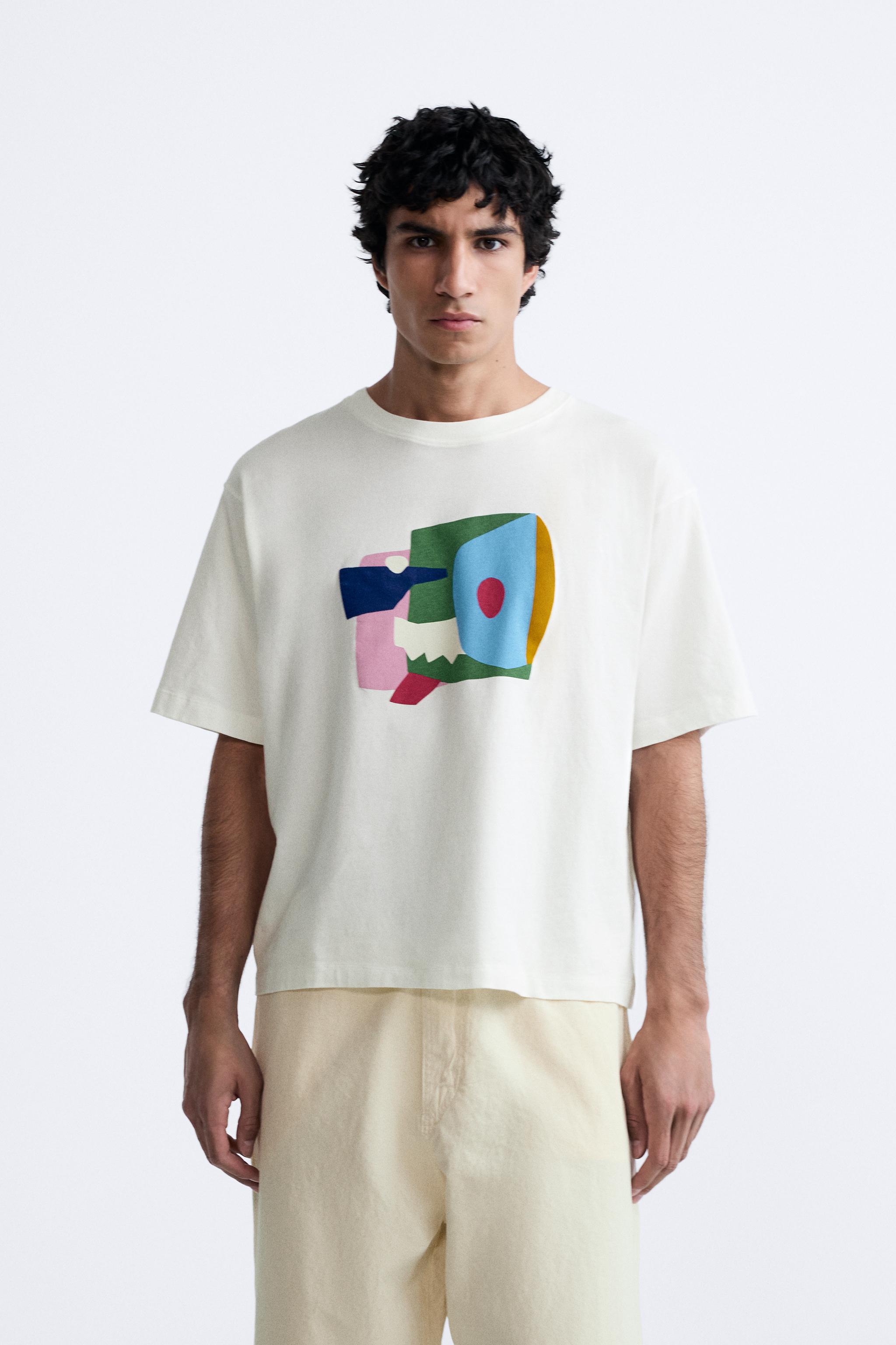 RAISED GRAPHIC T-SHIRT - White | ZARA United States