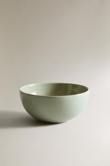 ENAMELLED STONEWARE BOWL - Sea green by Zara