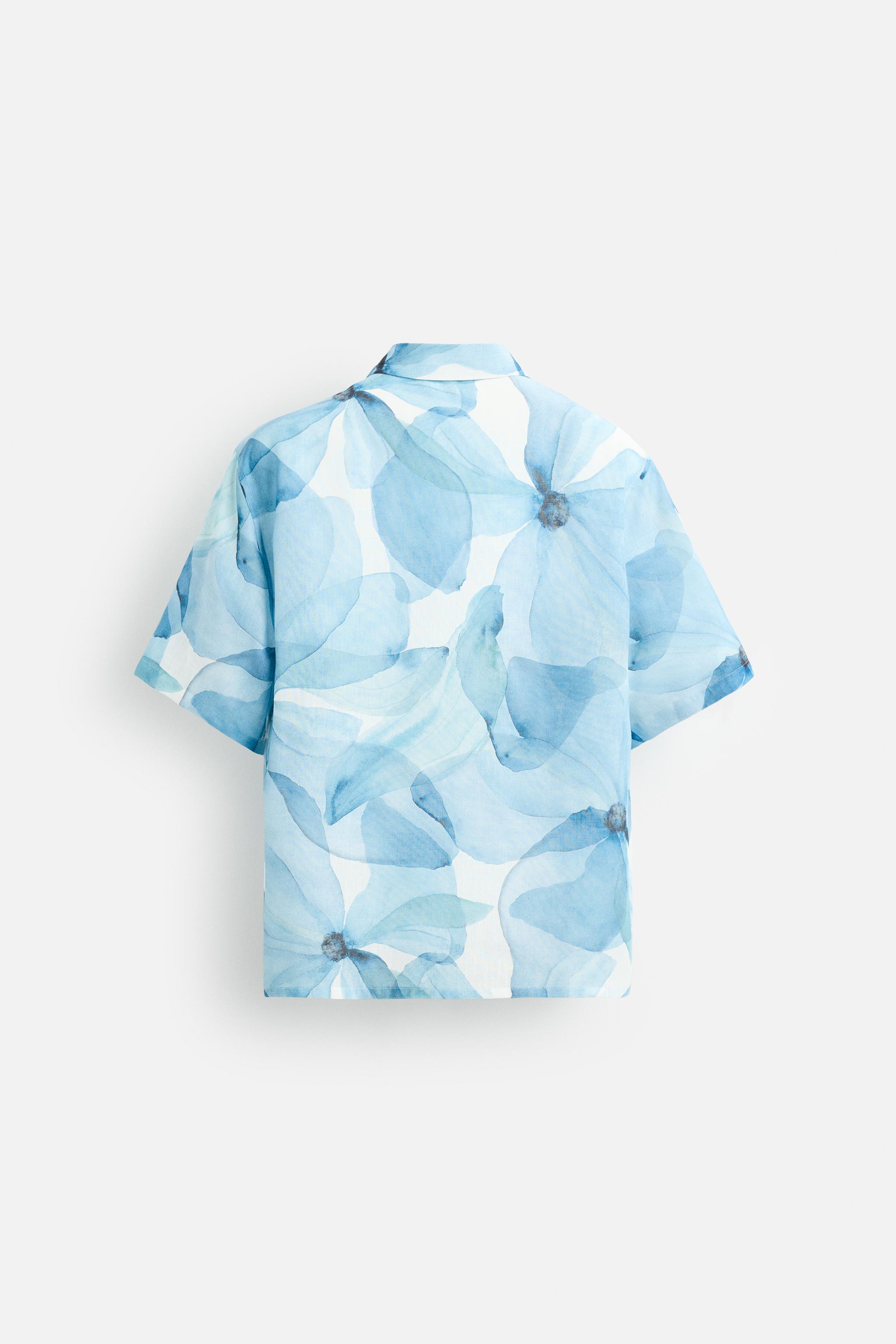 【ZARA】アブストラクト柄シャツ ブルー | 4697/607/400 ZARA】アブストラクト柄シャツ ブルー | 4697/607/400 (ZARA