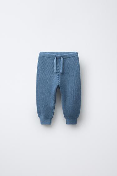 KNITTED JOGGERS - Blue by Zara