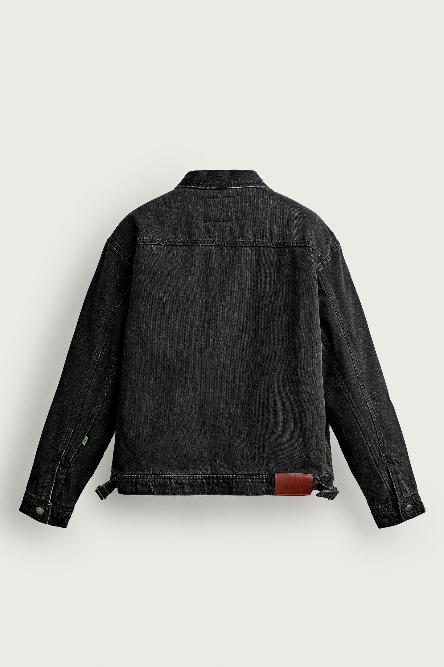 Мужская куртка Zara Embroidered Padded Denim, цвет: Чёрный — фото 8