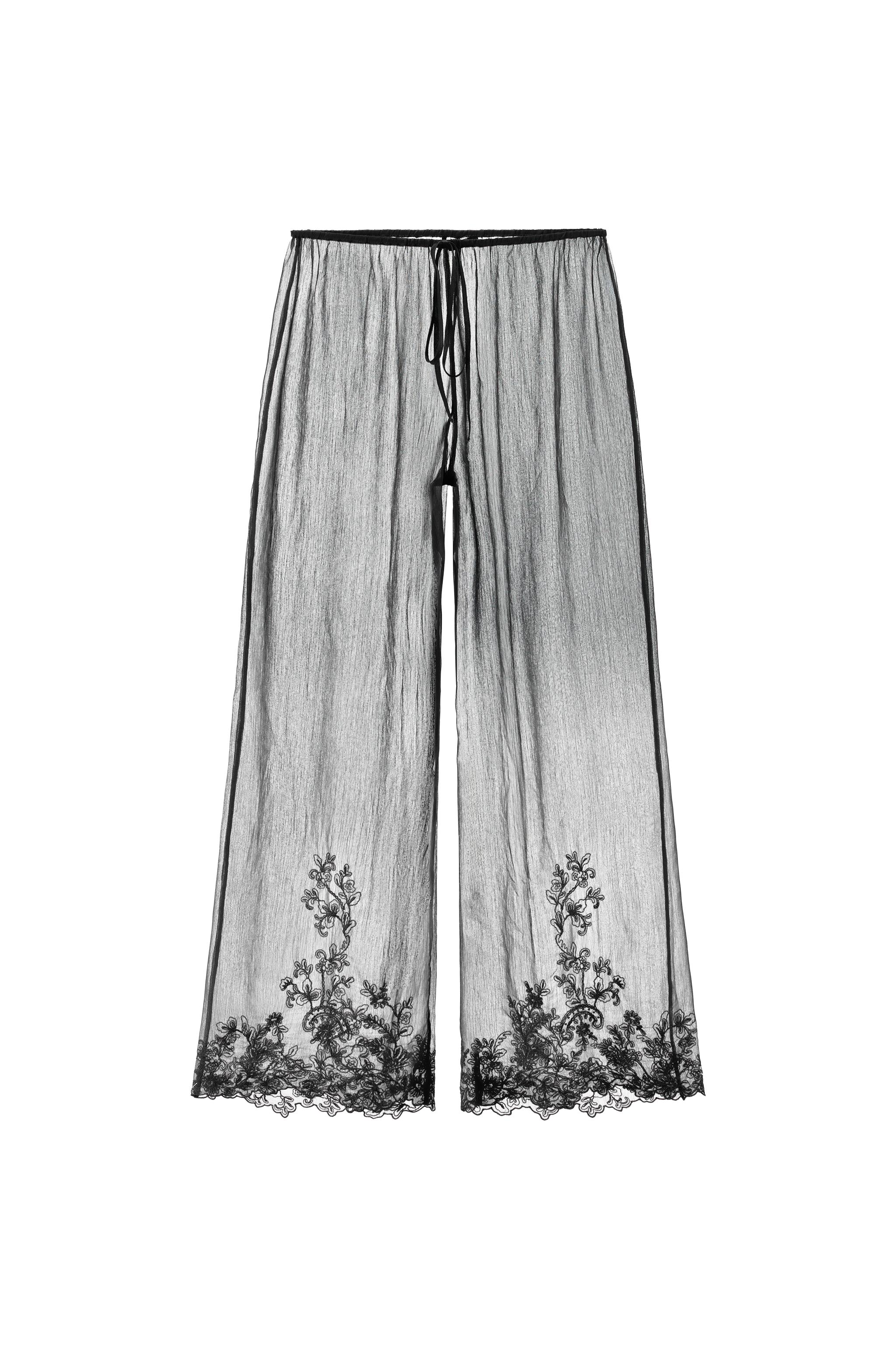 PANTALÓN SEMITRANSPARENTE BORDADOS