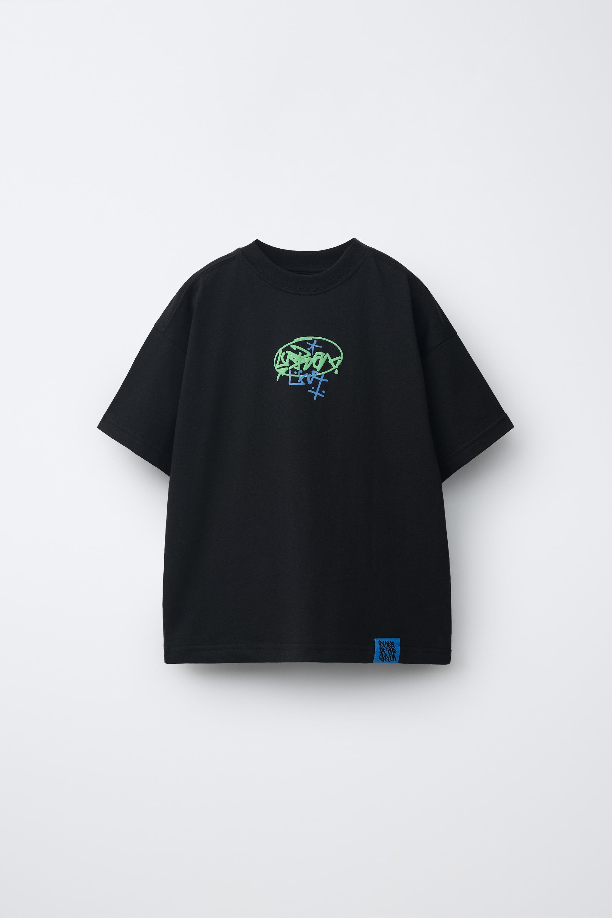 GRAFFITI PRINT T-SHIRT - Black | ZARA United States