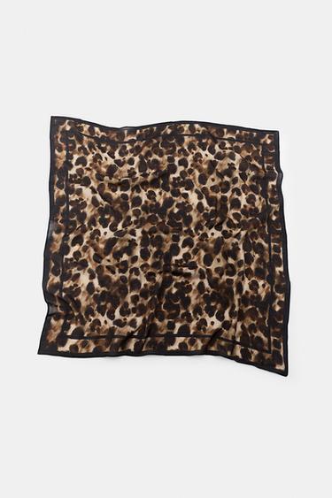 ANIMAL PRINT SCARF WITH SILK - Leopard by Zara