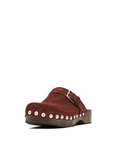Sabot en cuir à boucle - Orange terracotta de Zara